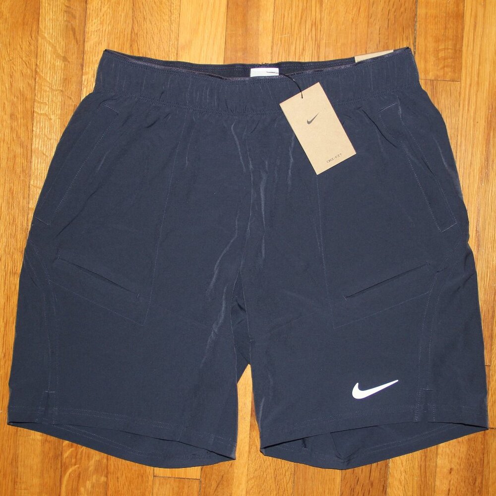 Nike Dri-Fit Court Advantage 9" Tennis Pickleball Shorts Mens L Navy Blue